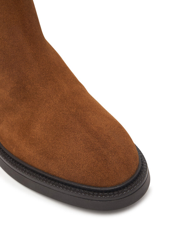 Tommy Hilfiger Členková obuv s elastickým prvkom Tommy Hilfiger Corporate Casual Suede Chelsea FM0FM05952 Hnedá