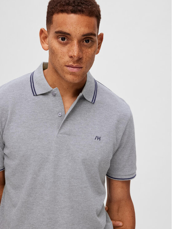 Selected Homme Selected Homme Поло 16087840 Сірий Regular Fit