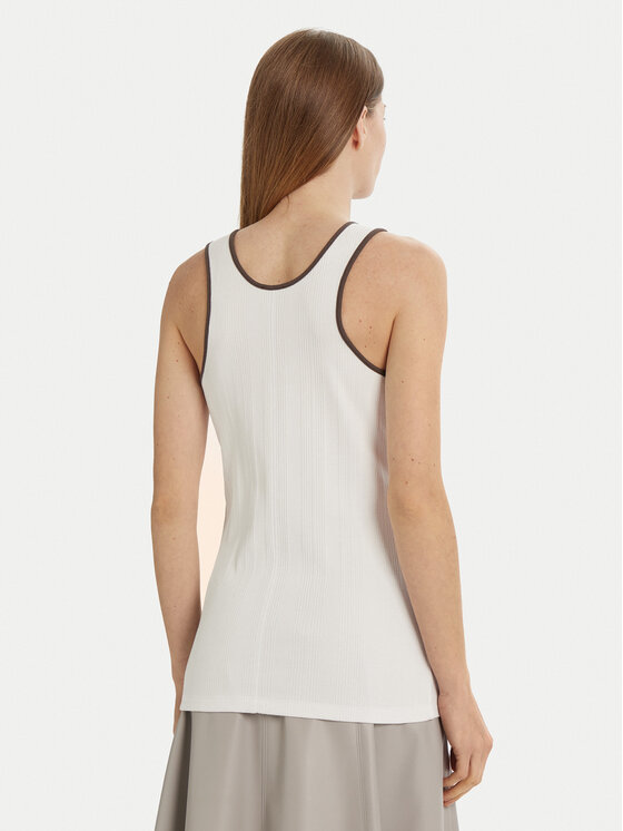 Max Mara Leisure Max Mara Leisure Top Sax 2516941027 Blanco Slim Fit
