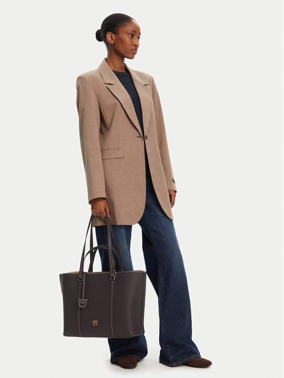 PINKO Torbica PINKO Carrie Shopper Big AI 24-25 PLTT 102832 A1LF Smeđa