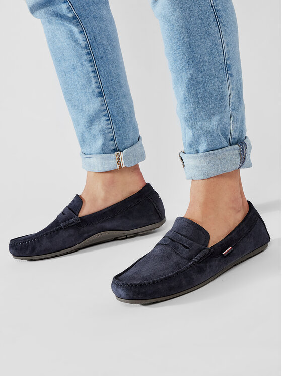 Tommy Hilfiger Μοκασίνια Tommy Hilfiger Classic Suede Penny Loafer FM0FM02725 Σκούρο μπλε