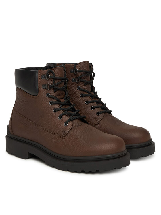 Tommy Jeans Auliniai batai Tommy Jeans Tjm Lace Up Boot Leather EM0EM01629 Ruda