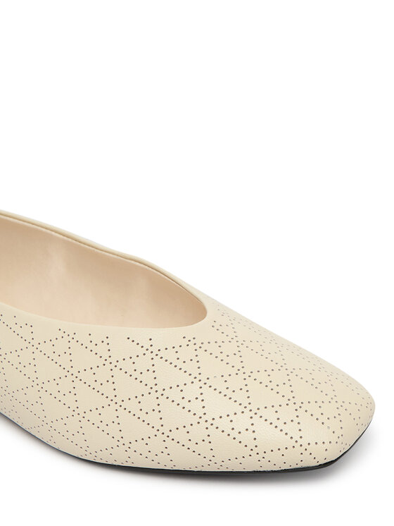 Calvin Klein Ballerine Calvin Klein Square Ballerina Aop Lth HW0HW02936 Beige