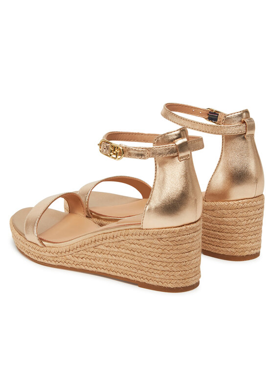 Tommy Hilfiger Espadrilles Tommy Hilfiger Th Metallic Mid Wedge Espadrille FW0FW08663 Zelta