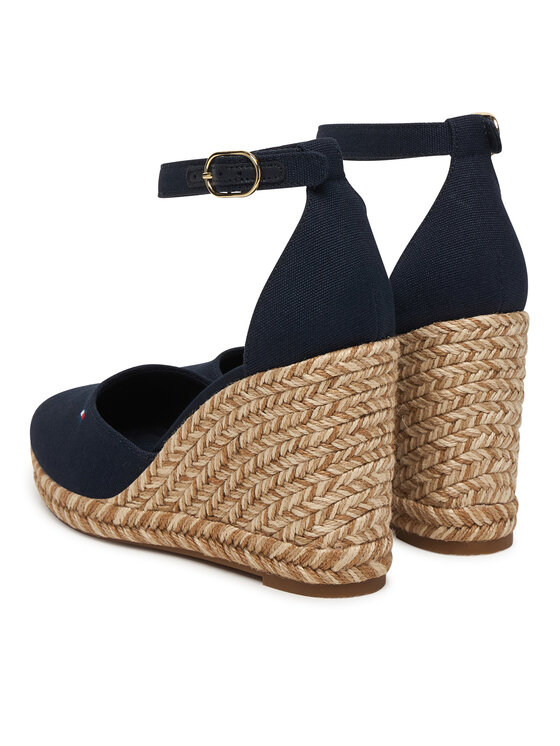 Tommy Hilfiger Espadryle Tommy Hilfiger Wedge FW0FW09225 Granatowy