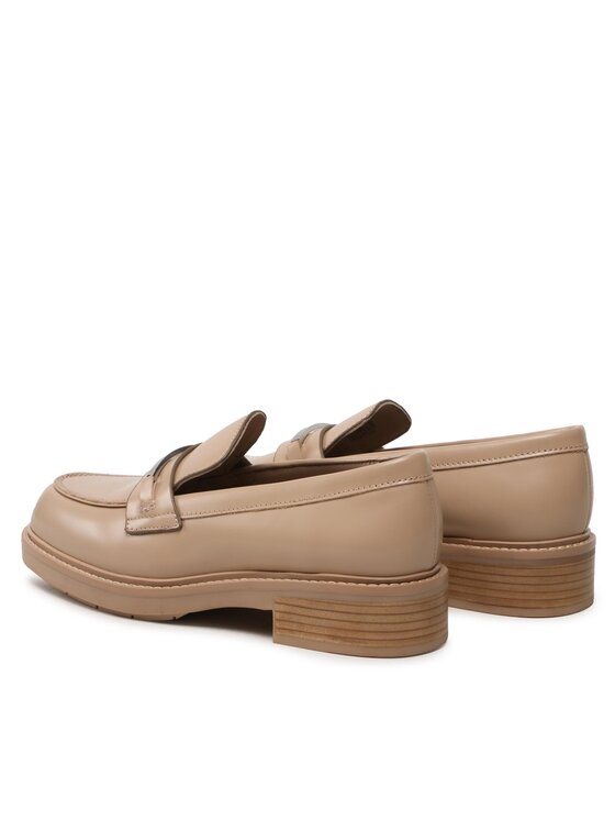 Calvin Klein Loaferek Calvin Klein Rubber Sole Loafer W/Hw HW0HW01791 Bézs