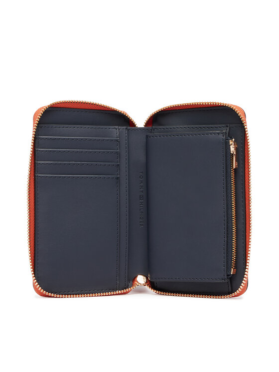 Tommy Hilfiger Portfel Tommy Hilfiger Th Logotape Compact Zip Around AW0AW18699 Pomarańczowy