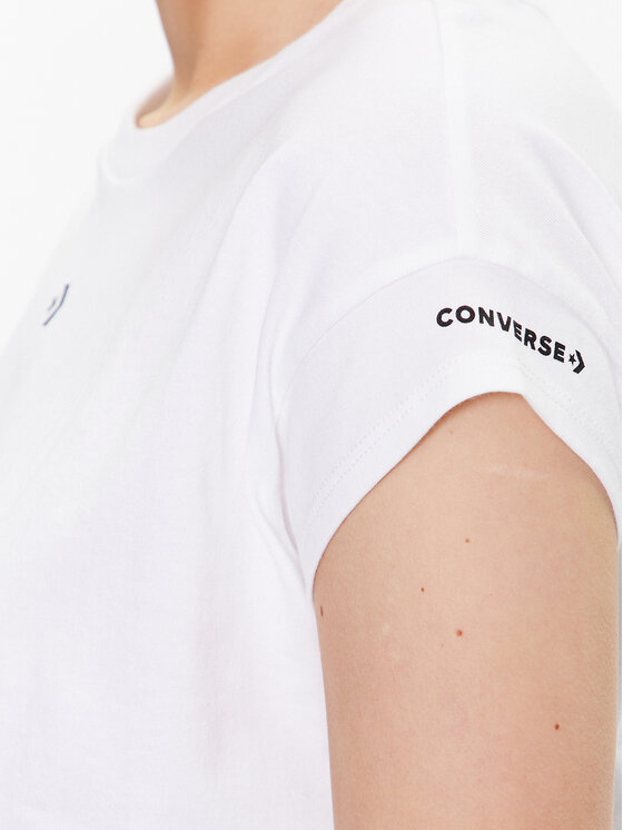 Converse Converse Marškinėliai Star Chevron Twist 10024546-A02 Balta Cropped Fit