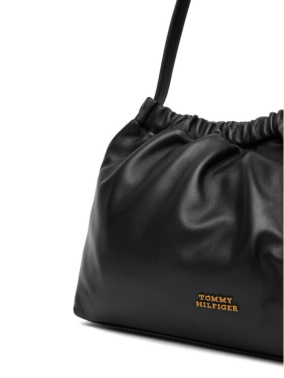 Tommy Hilfiger Torebka Tommy Hilfiger Soft Leather Shoulder Bag AW0AW18307 Czarny