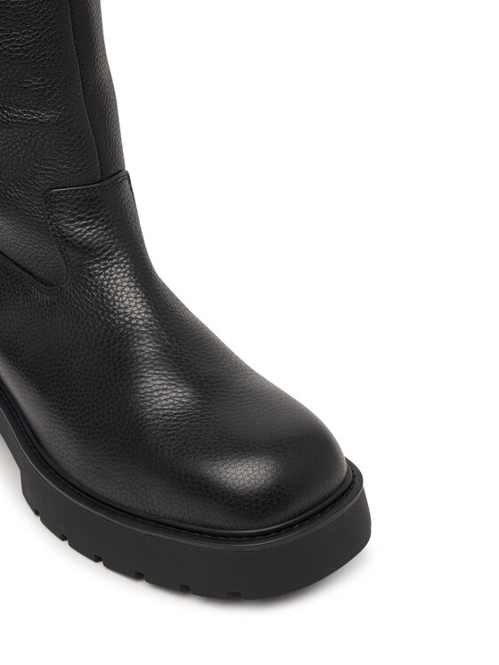 Calvin Klein Csizma Calvin Klein Chunky High Boot Lth Hdw HW0HW03201 Fekete