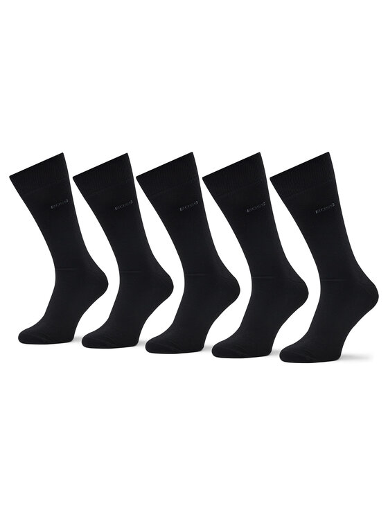 BOSS Довгі шкарпетки BOSS 5P Rs Uni Color Cc 50478221 Чорний