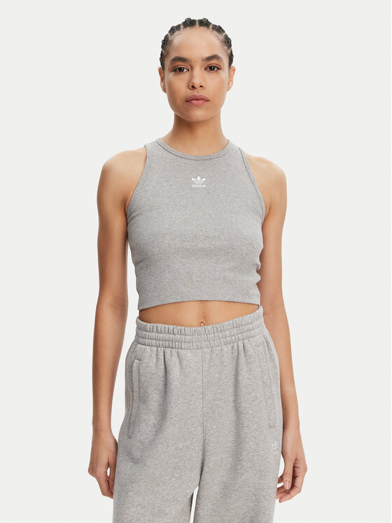 adidas adidas Топ Essentials IY9649 Сірий Slim Fit