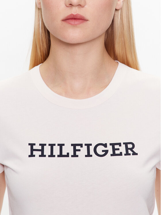 Tommy Hilfiger Tommy Hilfiger Camiseta WW0WW38872 Écru Slim Fit