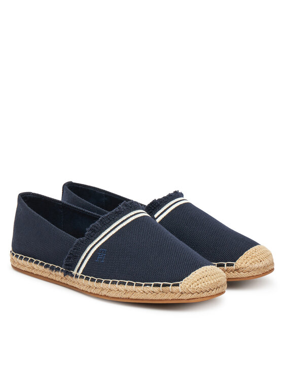 Tommy Hilfiger Espadrilky Tommy Hilfiger Fringe Canvas Closed Espadrille FW0FW08881 Tmavomodrá