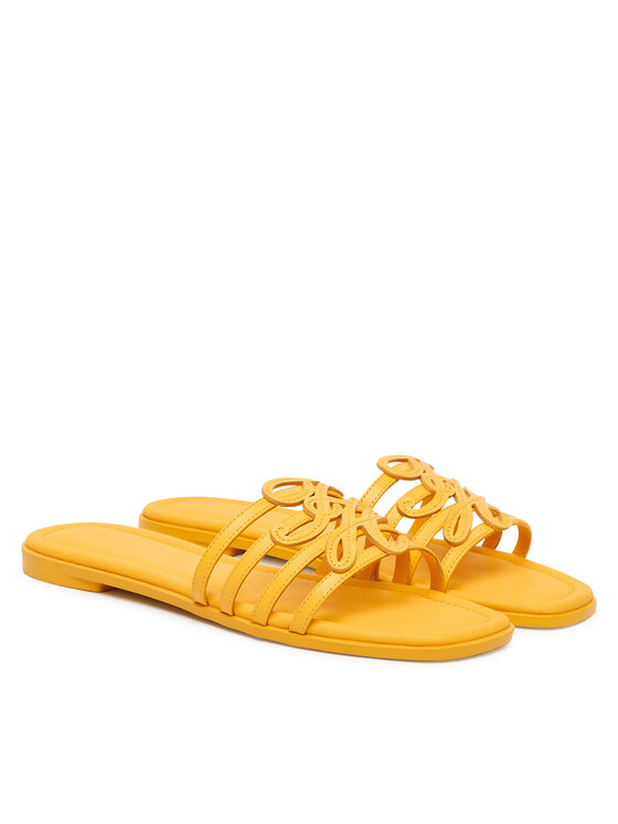 Tommy Hilfiger Nazouváky Tommy Hilfiger Th Script Flat Mule Lth FW0FW09368 Žlutá