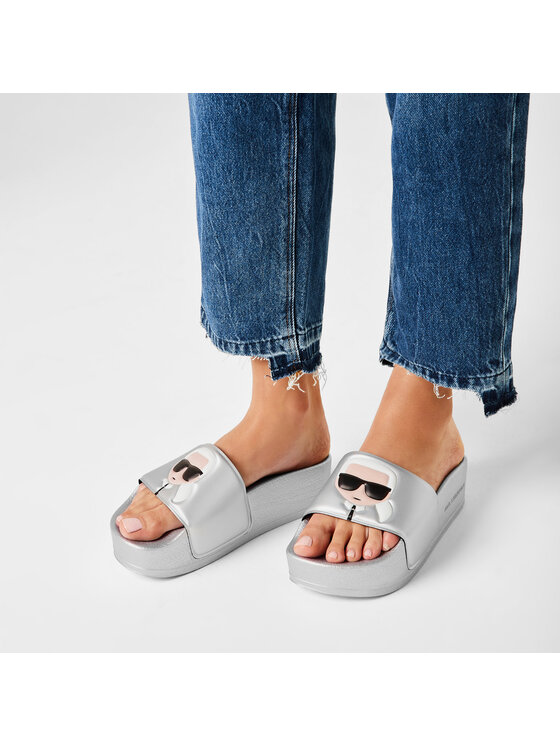 KARL LAGERFELD Παντόφλες KARL LAGERFELD KL80805 Ασημί