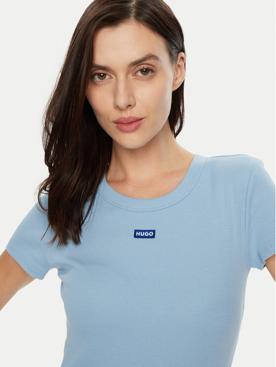 HUGO HUGO Футболка Easy 50523924 Світло-синій Slim Fit