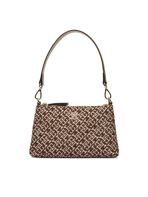 Tommy Hilfiger Táska Tommy Hilfiger Th Jacquard Mini Shoulder Bag AW0AW19006 Barna