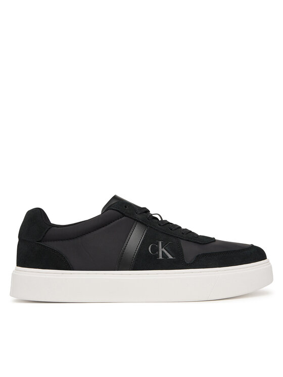 Calvin Klein Laisvalaikio batai Calvin Klein Mixed Texture Lace Up Cupsole Trainers YM0YM01395 Juoda