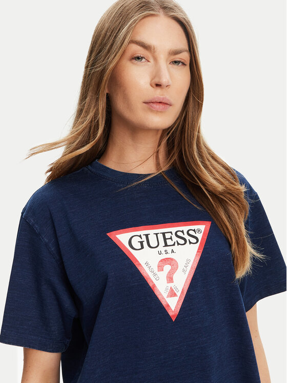 Guess Jeans Guess Jeans Футболка W5GI20 KCTG1 Cиній Regular Fit
