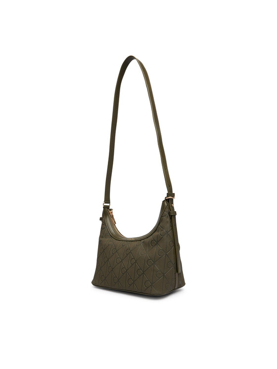 Calvin Klein Torebka Calvin Klein Emblem Aop Sueded Shoulder Bag LV04F3880G Zielony ciemny