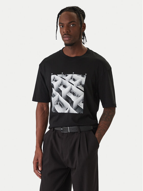 HUGO HUGO Camiseta Dodger 50553330 Negro Regular Fit