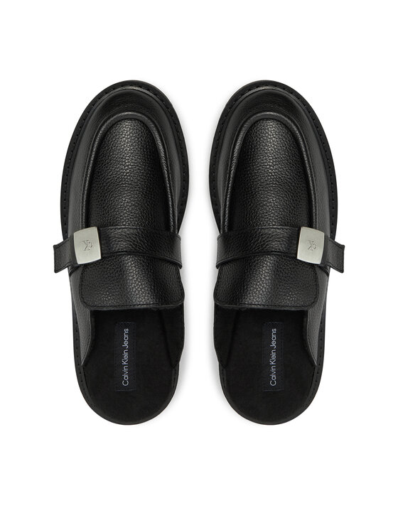 Calvin Klein Jeans Klapki Calvin Klein Jeans Flatform Slipon Mg Lth YW0YW01655 Czarny