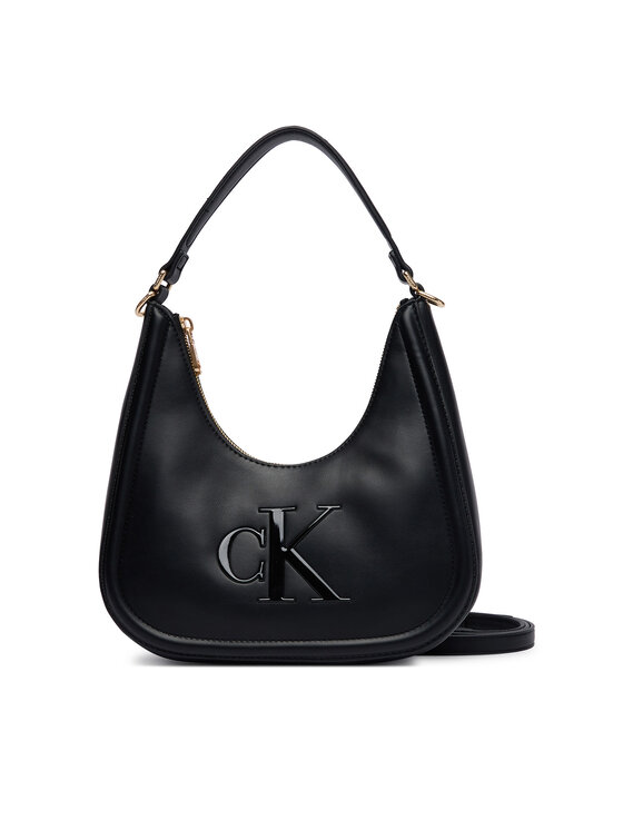 Calvin Klein Дамска чанта Calvin Klein Bold Ck Small Crescent LV04F3561G Черен