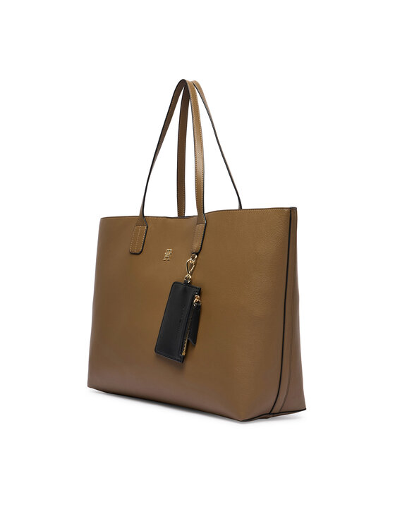 Tommy Hilfiger Дамска чанта Tommy Hilfiger Th Icon Tote AW0AW18173 Кафяв