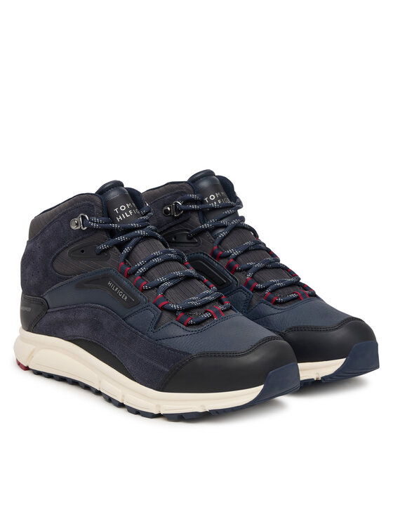 Tommy Hilfiger Sneakersy Tommy Hilfiger Hilfiger Wp Mix Chukka Runner FM0FM06022 Granatowy