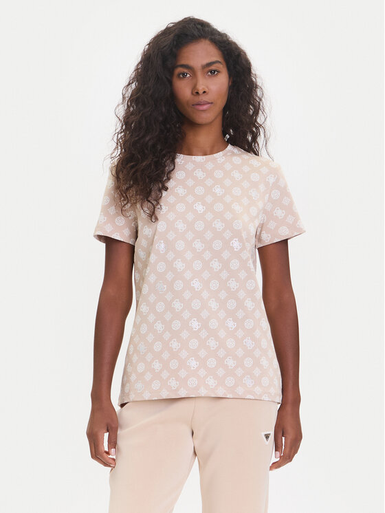 Guess Guess Camiseta V5YI04 I3Z14 Beis Regular Fit