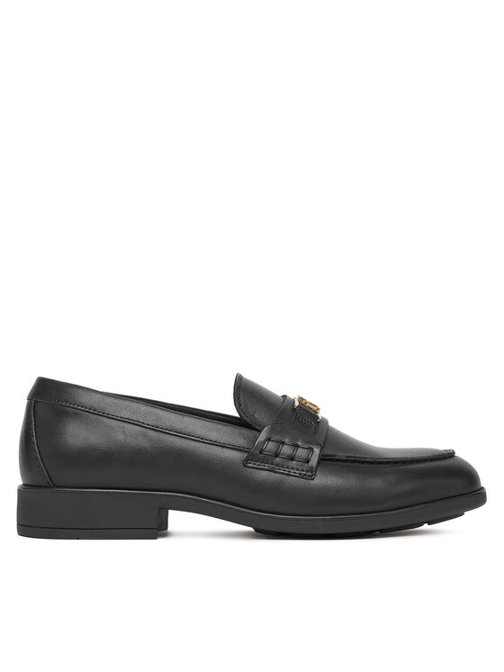 Tommy Hilfiger Loafers Tommy Hilfiger Th Logo Leather Loafer FW0FW08705 Negru