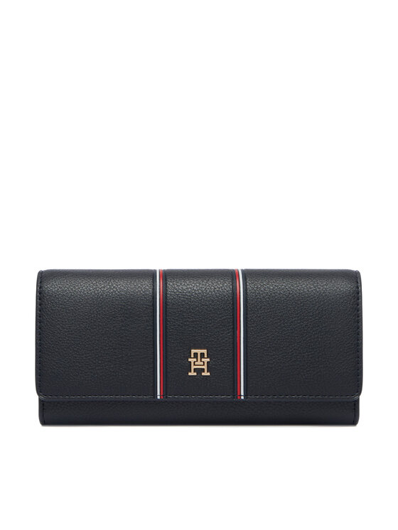 Tommy Hilfiger Maks Tommy Hilfiger Th Icon Lrg Flap Wallet Corp AW0AW18656 Tumši zils