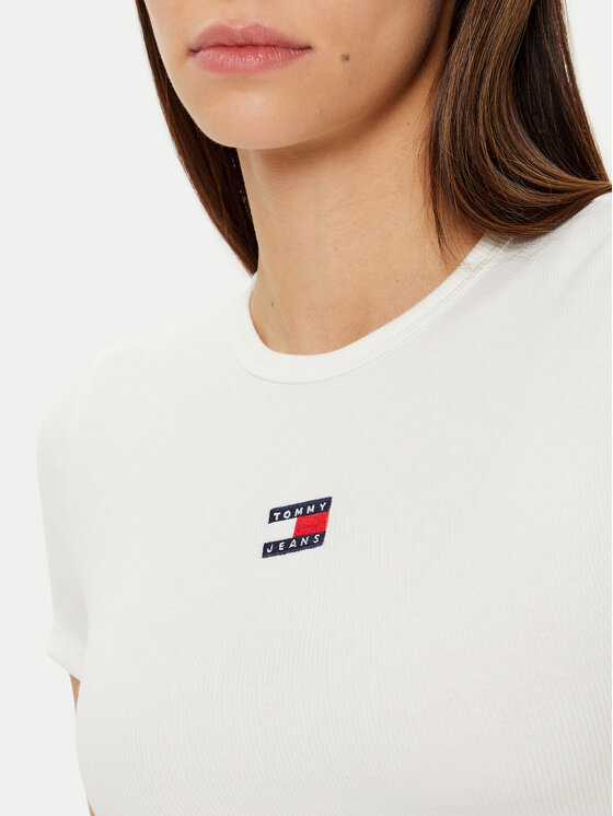 Tommy Jeans Tommy Jeans T-shirt DW0DW20463 Bianco Slim Fit