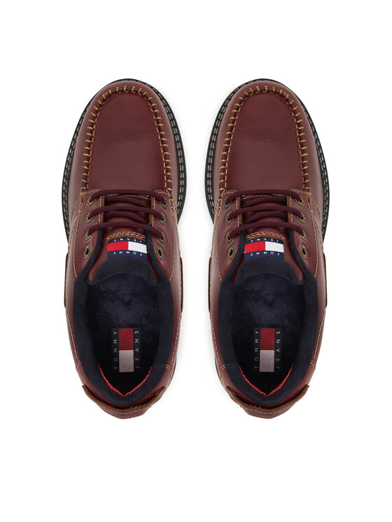 Tommy Jeans Обувки Tommy Jeans Archive '01 Boat Shoe Leather EM0EM01651 Кафяв