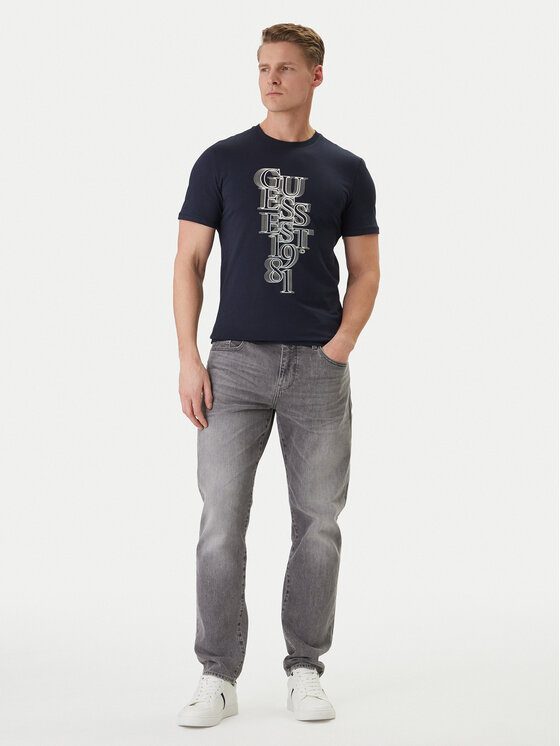 Guess Guess Футболка M6GI10 K2991 Cиній Slim Fit