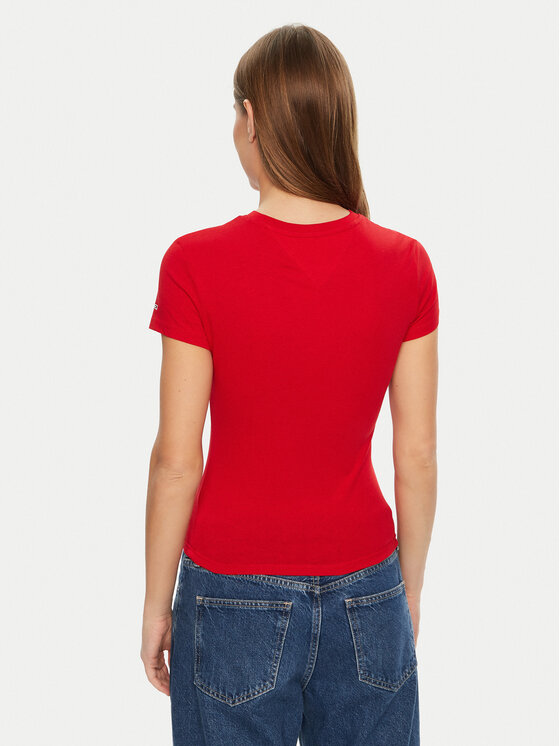 Tommy Jeans Tommy Jeans Camiseta Essential DW0DW19447 Rojo Slim Fit