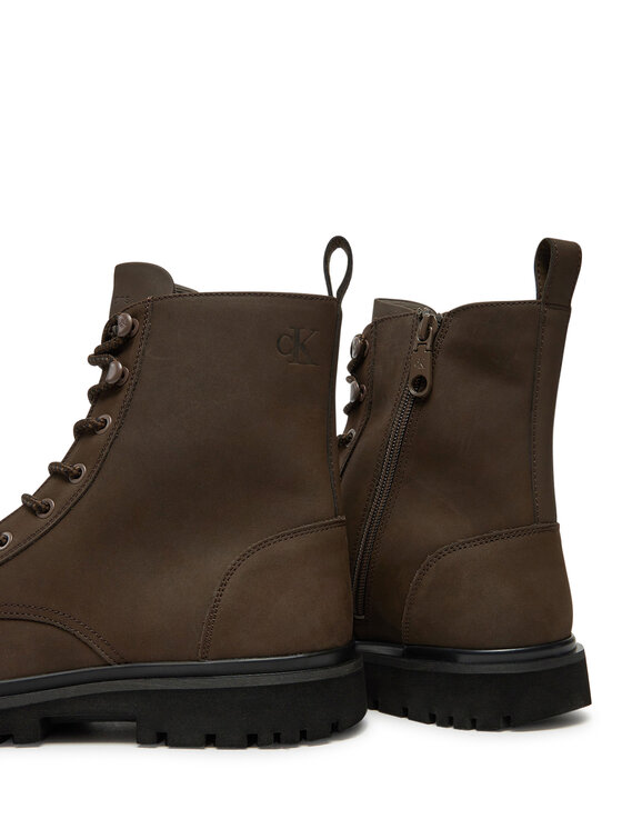 Calvin Klein Jeans Trapery Calvin Klein Jeans Eva Boot Mid Laceup Rebellious YM0YM01071 Brązowy