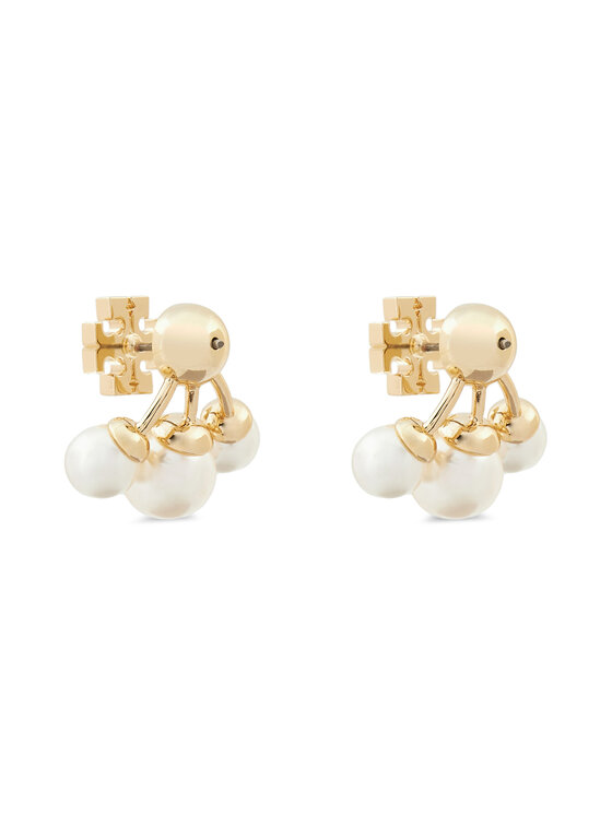 Tory Burch Сережки Tory Burch Kira Pearl Front-Back Earring 153672 Золотий