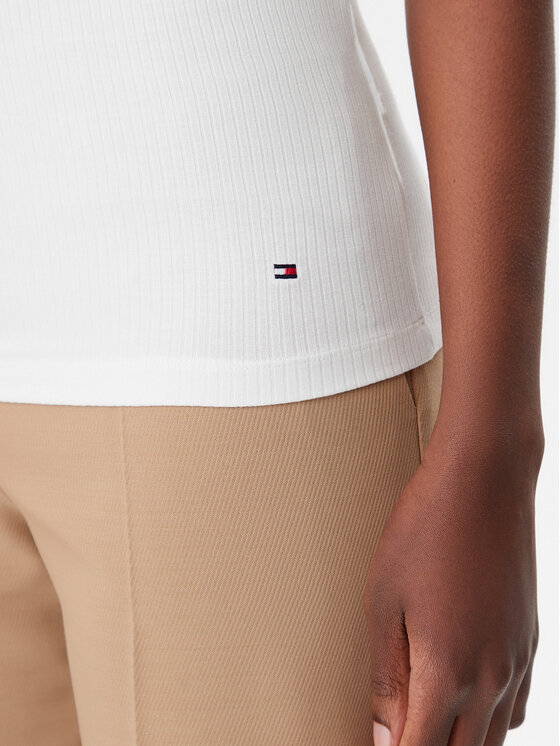 Tommy Hilfiger Tommy Hilfiger Camiseta WW0WW37866 Écru Slim Fit