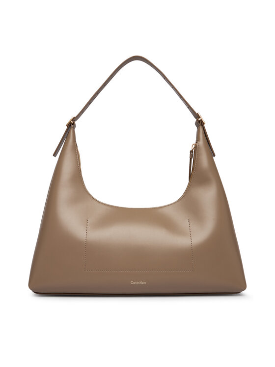 Calvin Klein Torbica Calvin Klein Emblem Hw Lthr Shoulder Bag LV04F3262G Bež