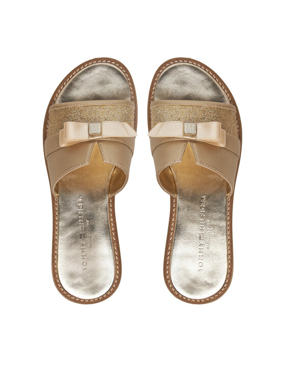 Tommy Hilfiger Natikači Tommy Hilfiger Sandal T4A2-33942-0572 S Zlata