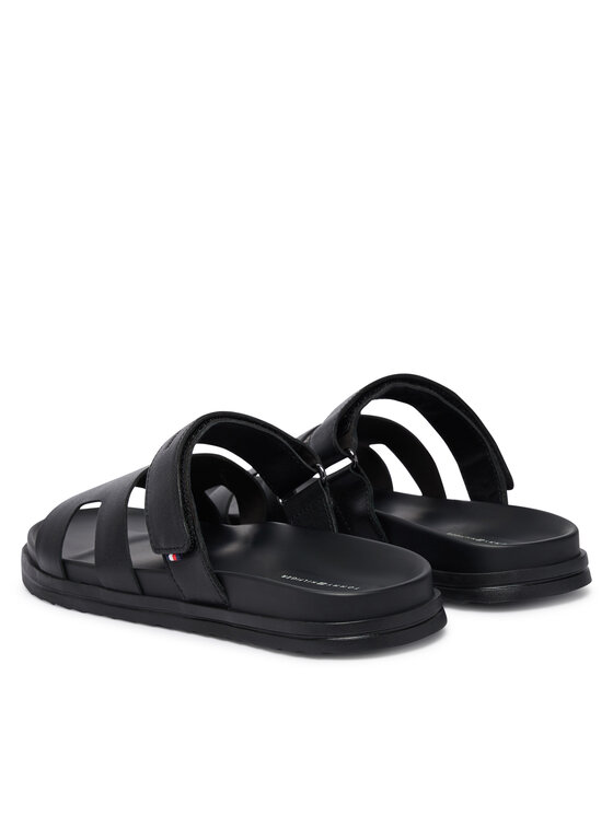 Tommy Hilfiger Papucs Tommy Hilfiger Adjustable Premium Lth Sandal FM0FM05773 Fekete