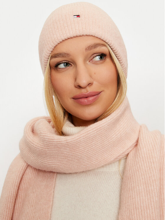 Tommy Hilfiger Комплект шал и шапка Tommy Hilfiger AW0AW17124 Розов