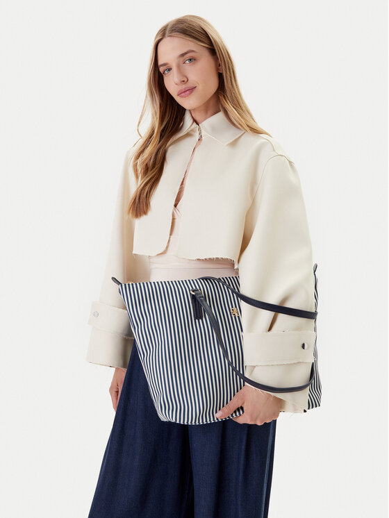 Tommy Hilfiger Ročna torba Tommy Hilfiger Poppy Summer Tote AW0AW17203 Mornarsko modra