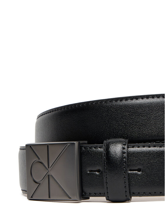 Calvin Klein Pasek Męski Calvin Klein Emblem Plaque Buckle 32Mm LV04D7046G Czarny
