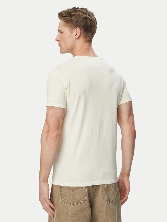 Tommy Jeans Tommy Jeans Camiseta DM0DM04411 Crema Slim Fit