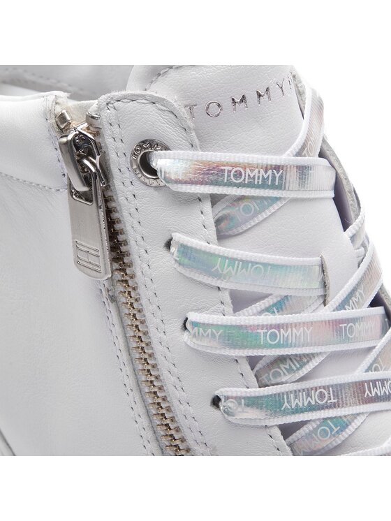 Tommy Hilfiger Snīkeri Tommy Hilfiger Iridescent Dress Sneaker FW0FW03921 Balts