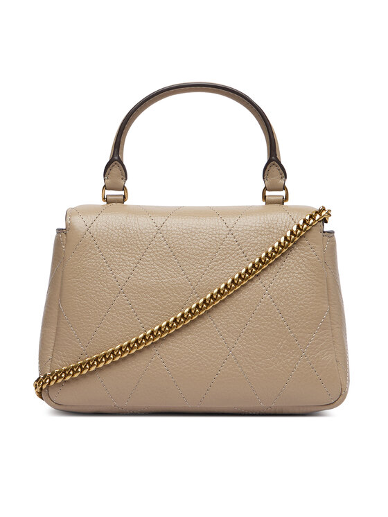 Tory Burch Сумка Tory Burch Charlie Quilted Mini Top Handle Chain Wallet 186032 Бежевий