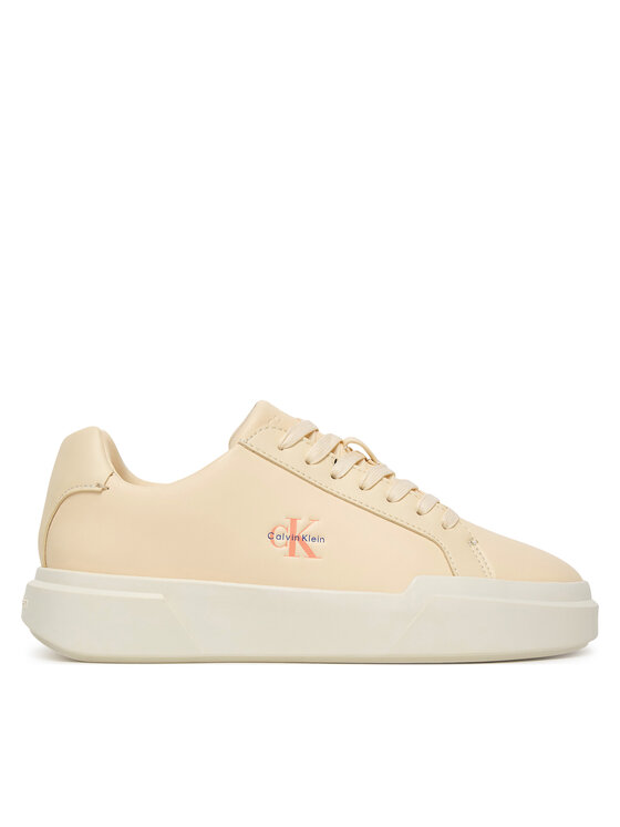Calvin Klein Laisvalaikio batai Calvin Klein Chunky Cupsole Laceup Lth Ml YW0YW01947 Kreminė